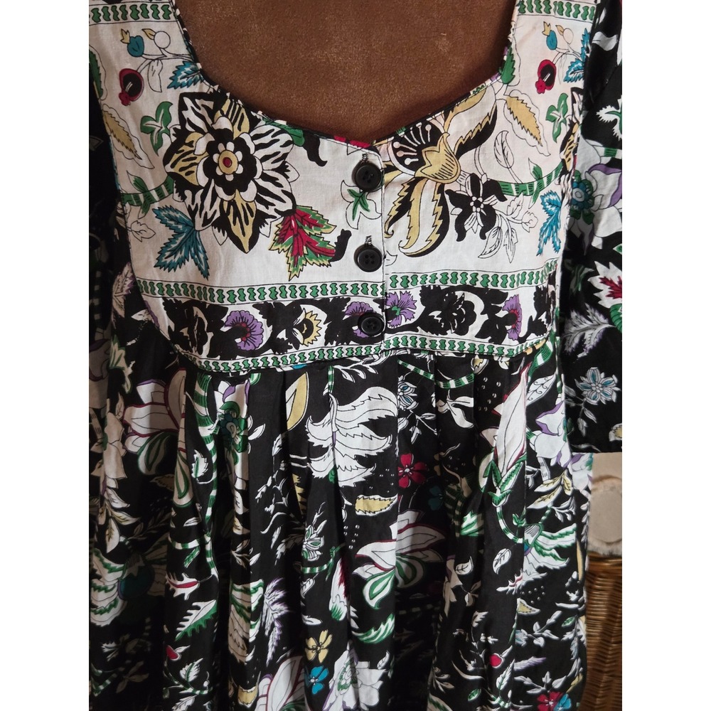 Only Necessities Floral Maxi Lounger Dress Black Multi 3X Plus Size Caftan NWOT - Picture 5 of 7
